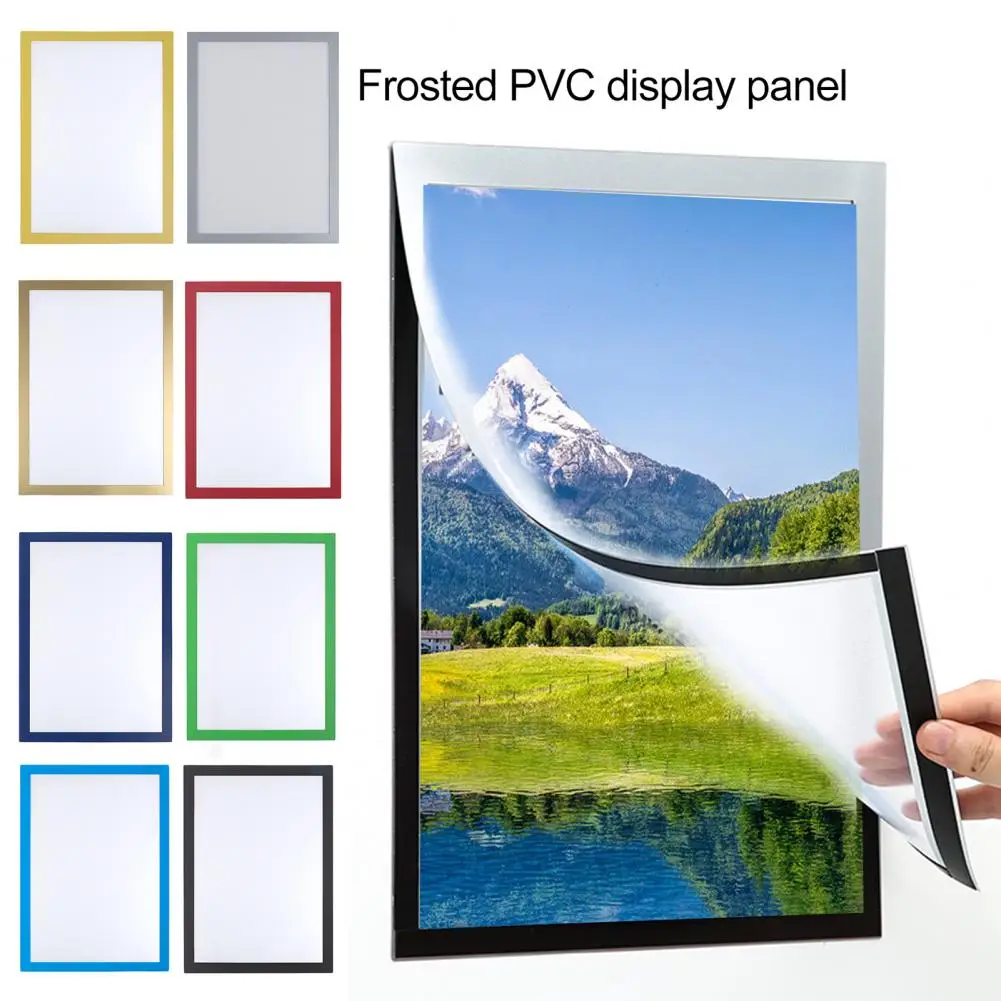 A3/A4 Magnetic Picture Frame Wall Mount Self-Adhesive Photo Document Holder Display Frame for Wall Door Window Refrigerator