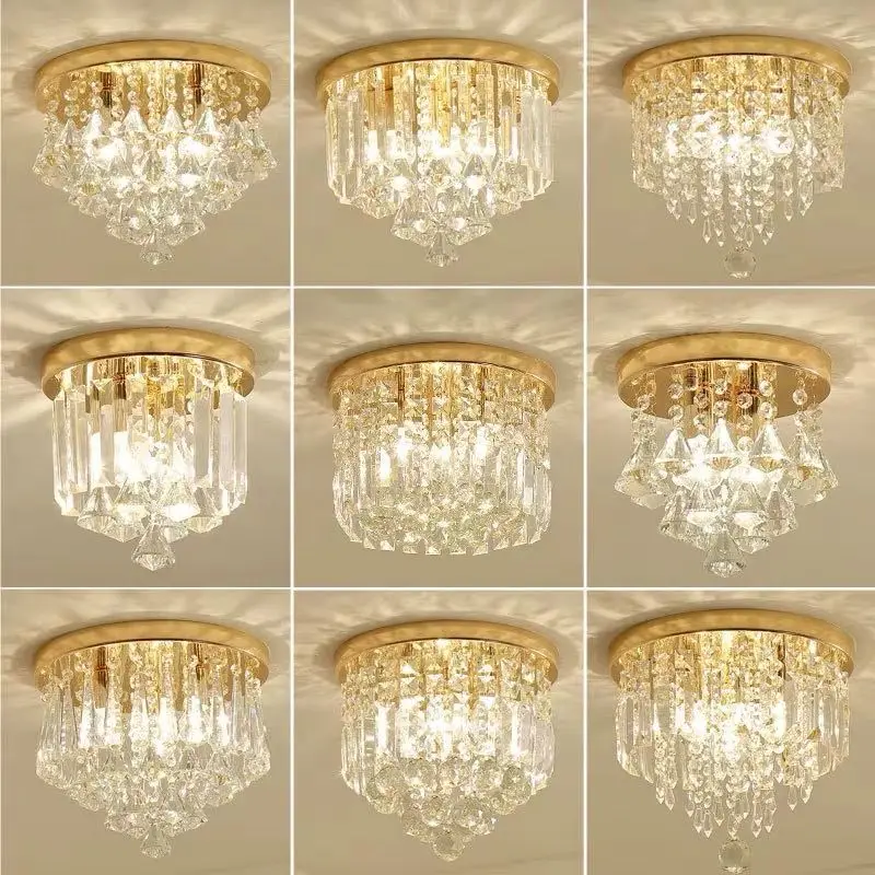 Modern Entrance Hall Lights Aisle Crystal Ceiling Lights Nordic Minimalist Light Luxury Dressing Room Balcony Creative LED Light