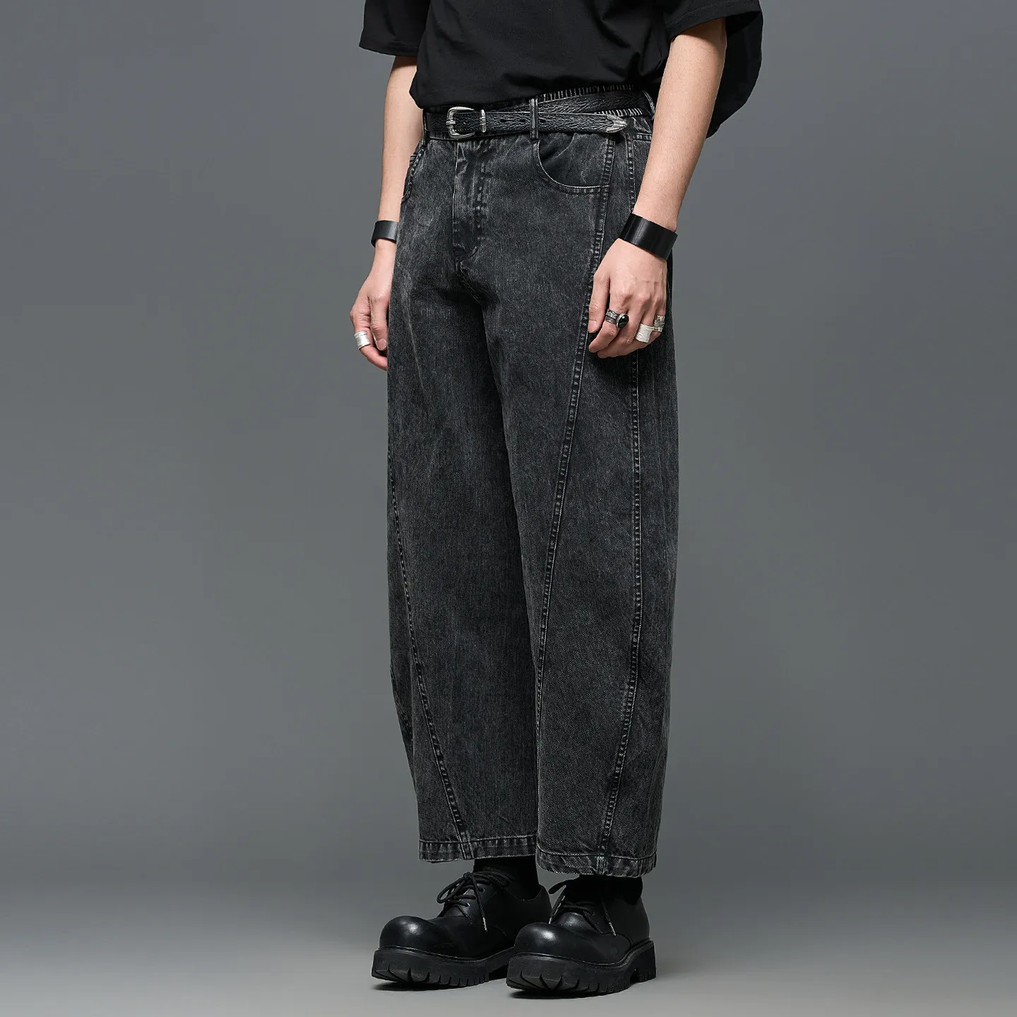 2026 Spring and Summer Japanese Retro Matchet Pants Wash Water Niche Cropped Straight Men's Casual Pants