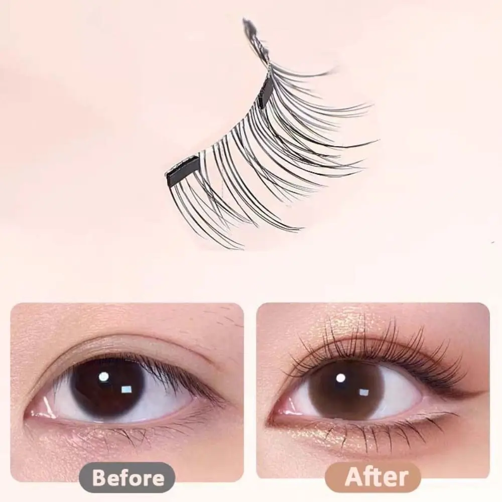 Cat Eye Magnetic False Eyelashes Makeup with Mirror Magnetic Eyelashes with Clip Reusable Long Lasting False Eyelash Clusters