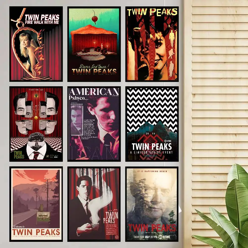Twin Peaks TV Series Poster Self-adhesive Art Room Entrance Restaurant Wall Decor Art Painting