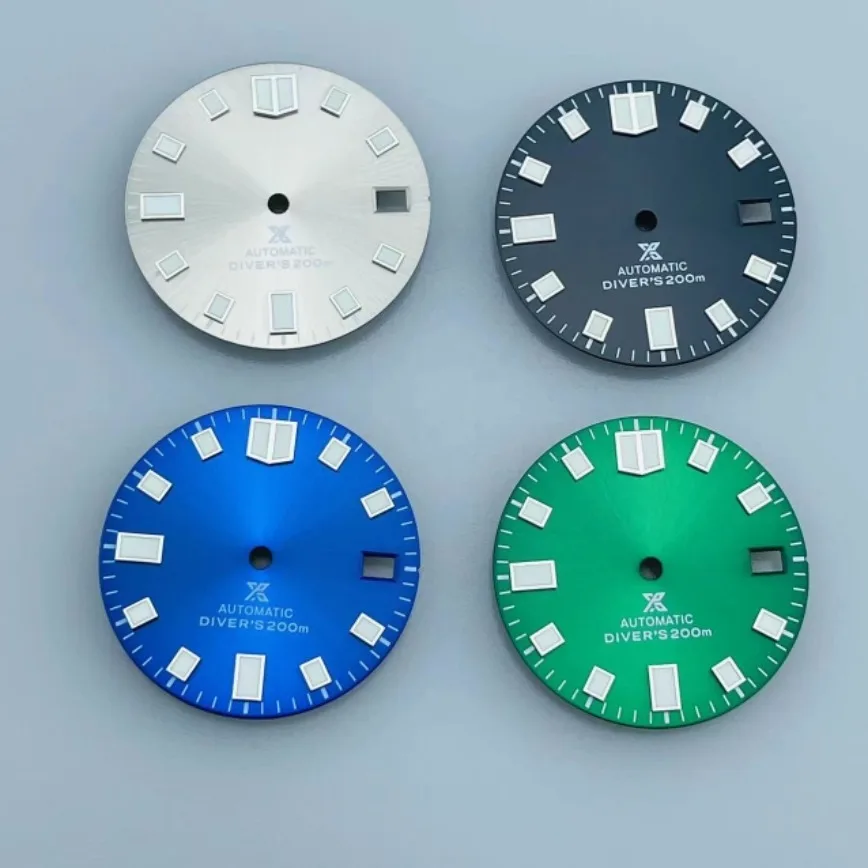 

New 28.5mm NH35 Dial Gray Black Green Blue Green Luminous for NH35/NH36 Movement Watch Accessories