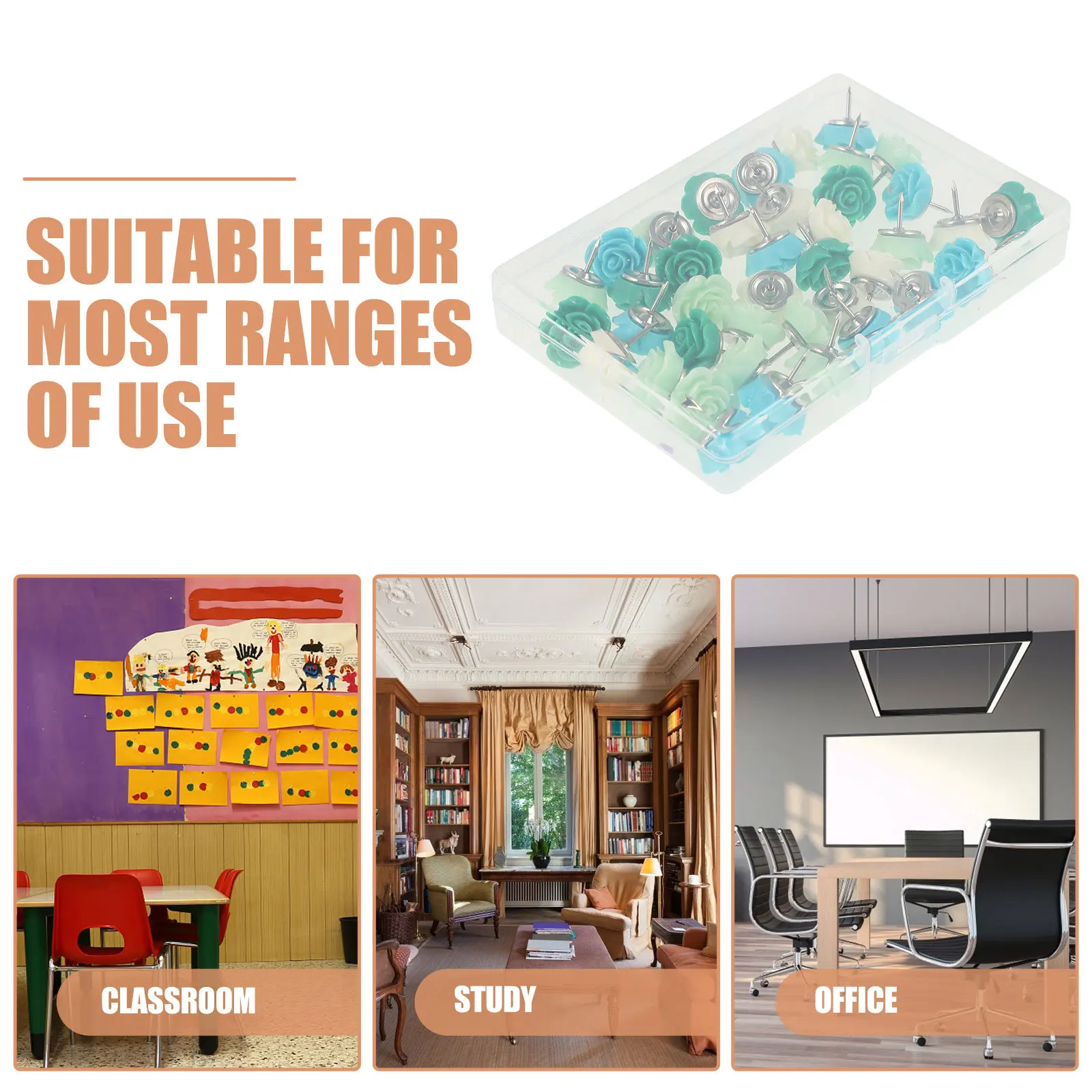 40 قطعة دبابيس ضغط متعددة الوظائف تصميم زهرة مسامير الإبهام للخرائط والصور ديكور دبابيس الضغط للوحة الفلين دبابيس دفع زهرة