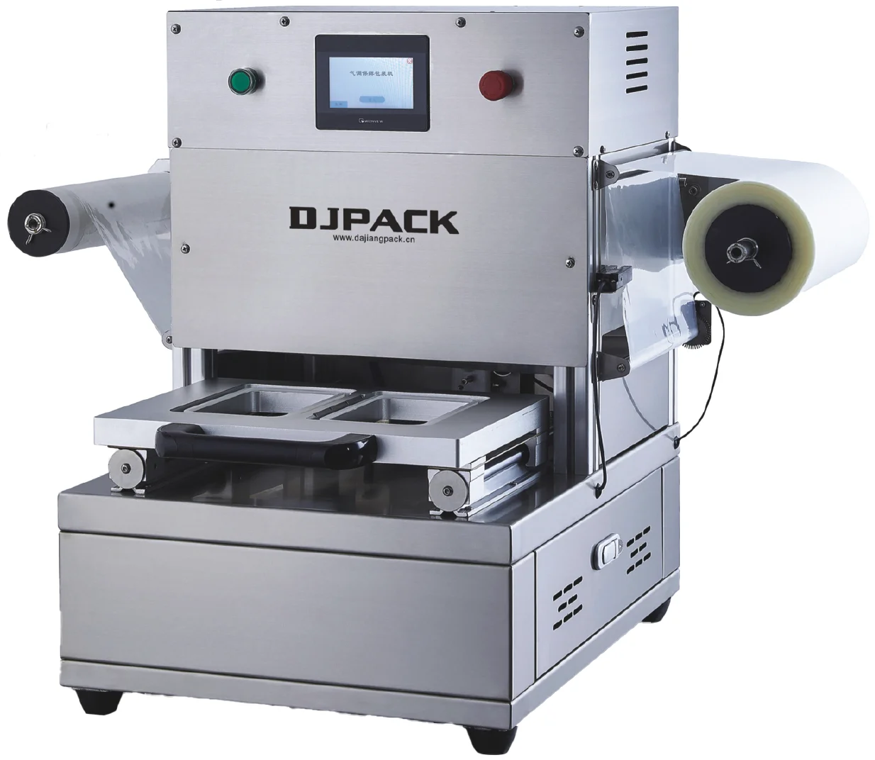 DJT-270G Desktop Type Flushing Airflow Replacement Pneumatic Driven Modified Atmosphere Packaging Film Tray Sealing Machine