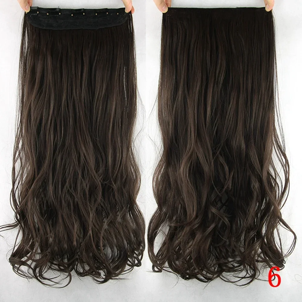 Long Curly Hairpieces Gray Natural Black Clip-in One Piece Hair Extension Hair Accessories for Women