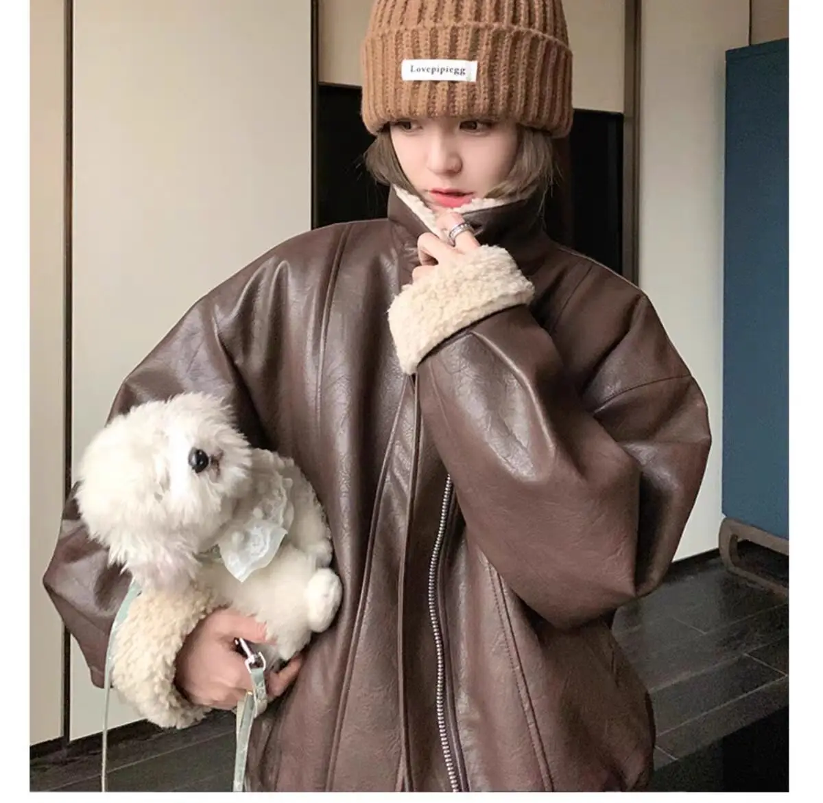 

Lamb Wool et Women Hood Dot Pattern Spot Design Circle Fashion Round Look Disc Aesthetic Sphere Approach Ball Perspective GF