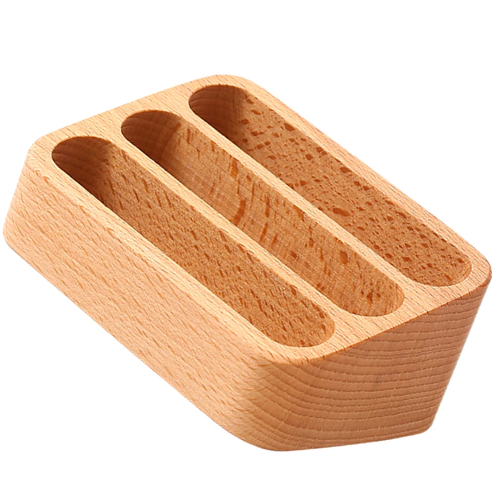 

Business Card Holder Desktop Organizer High Capacity Creative Display Wood Grain Smooth Edge Elegant Stand Keep Cards Neat Tidy