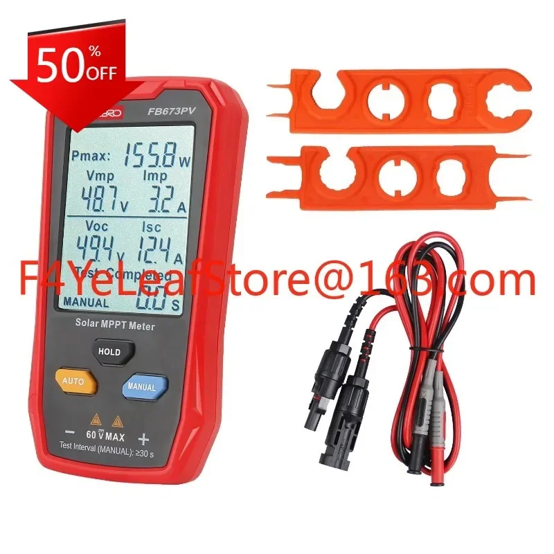 New FB673PV 800w LCD MPPT solar panel pv tester energy meter Smart Current Voltage Tester Digital meter solar power tester VOC