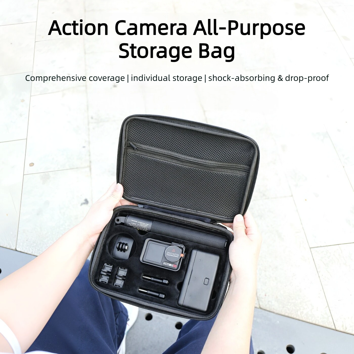 For DJI Action 5Pro 4 3 Storage Bag PU&Soft Lined Action Camera Full Accessory Shoulder Bag Portable Outing Handbag For Action6