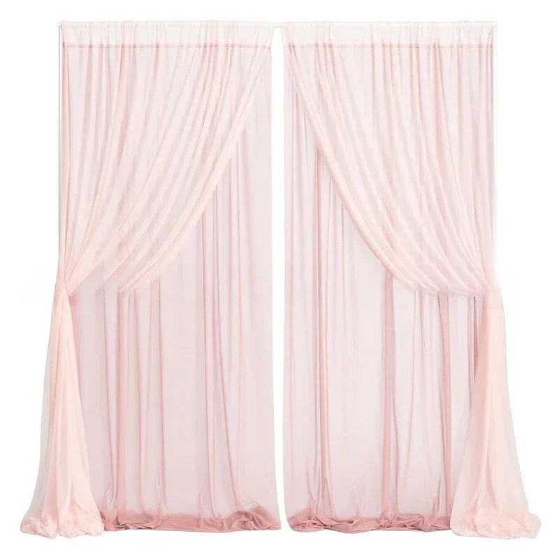 150X300CM Drapery Gauze Double-layer Double-sided Board Wedding Background Chiffon Curtains Party Arch Decoration