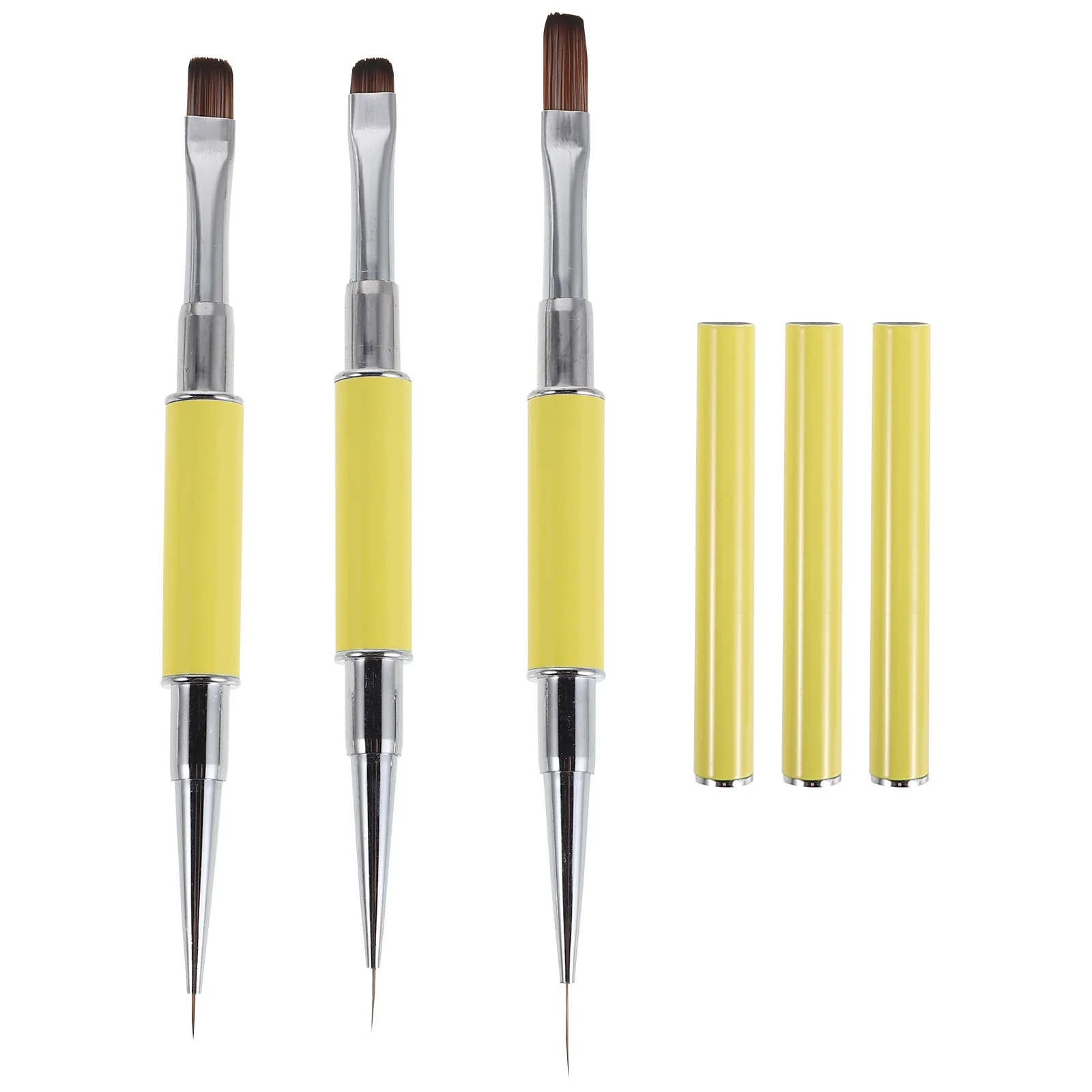 Set di pennelli per nail art a doppia estremità da 3 pezzi, penna punteggiata per fodera fine, strumenti multifunzionali per manicure professionale per il design delle unghie