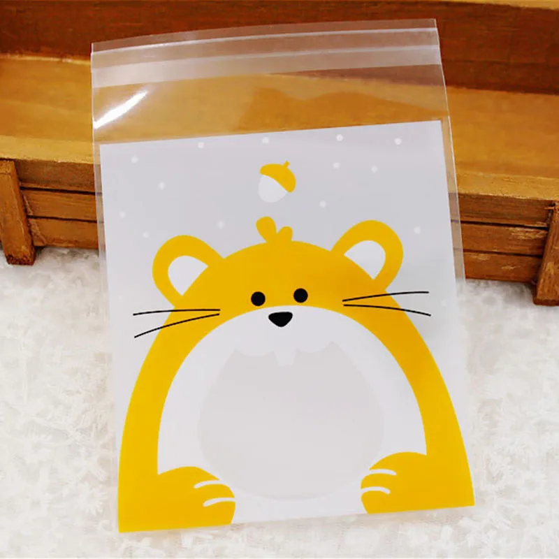 100 pieces of cute monster fang plastic bag Christmas gift packaging bag wedding candy bag OPP bag holiday party ziplock bag