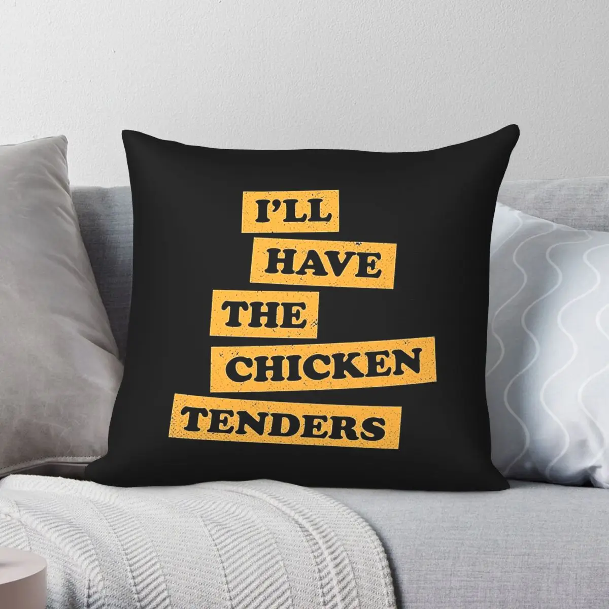 Chicken Tenders Funny Foodie Pillowcase Polyester Linen Velvet Pattern Decorative Throw Pillow Case Sofa Seater Cushion Cover