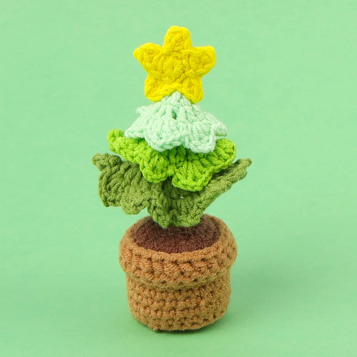 Creative Crochet Christmas Tree Ornament Home Christmas Decoration Mini Handmade Knitted Cotton Yarn Christmas Tree Room Decor