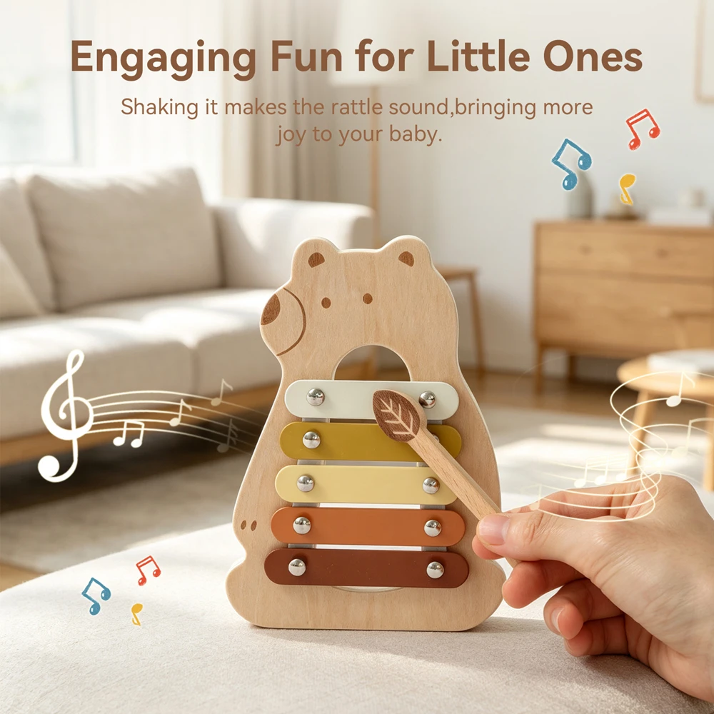 Houten beer-xylofoon speelgoed - Musical Instrument Harmonium recensie en prijs