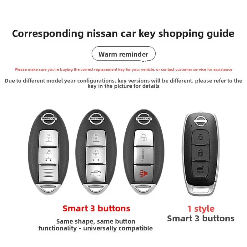 Car Key Case Cover Shell for Nissan Qashqai J10 J11 March Tiida NV200 Leaf Kicks Cube X-Trail T32 T31 Navara Terra view 4