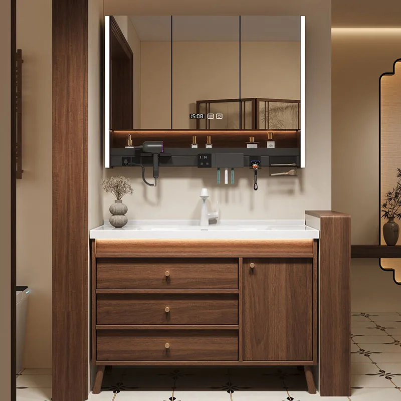 ^Partitions Display Bathroom Cabinet Drawers Mirror Shelves Perfume Cupboard Storage Organizer Wall Vestidores Home Furniture
