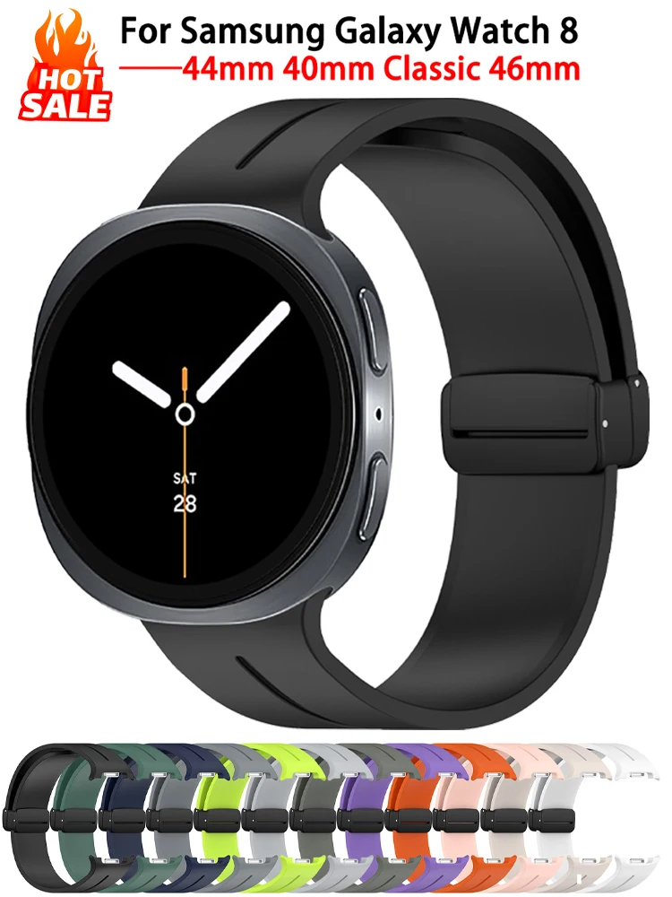 

Magnetic Band For Samsung Galaxy Watch 8 Classic 46mm Silicone Sport Breathable Correa Bracelet Galaxy Watch8 44mm 40mm Strap