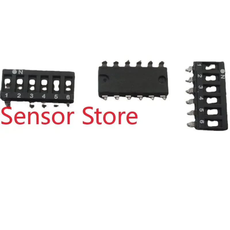 10PCS ESD 106EZ Chip 6-position Dial Switch, Piano Key  Flat  2.54mm