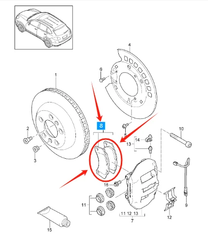 95835293900 PAA698451A Rear Ceramic Brake Pads Set Kit For Porsche Cayenne 2011-2018 92A