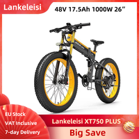 Lankeleisi XT750 PLUS Electric Bike 1000W 26 Inch Fat Tires Mountain 840Wh Dual Crown Fork Foldable 48V 17.5Ah EMTB