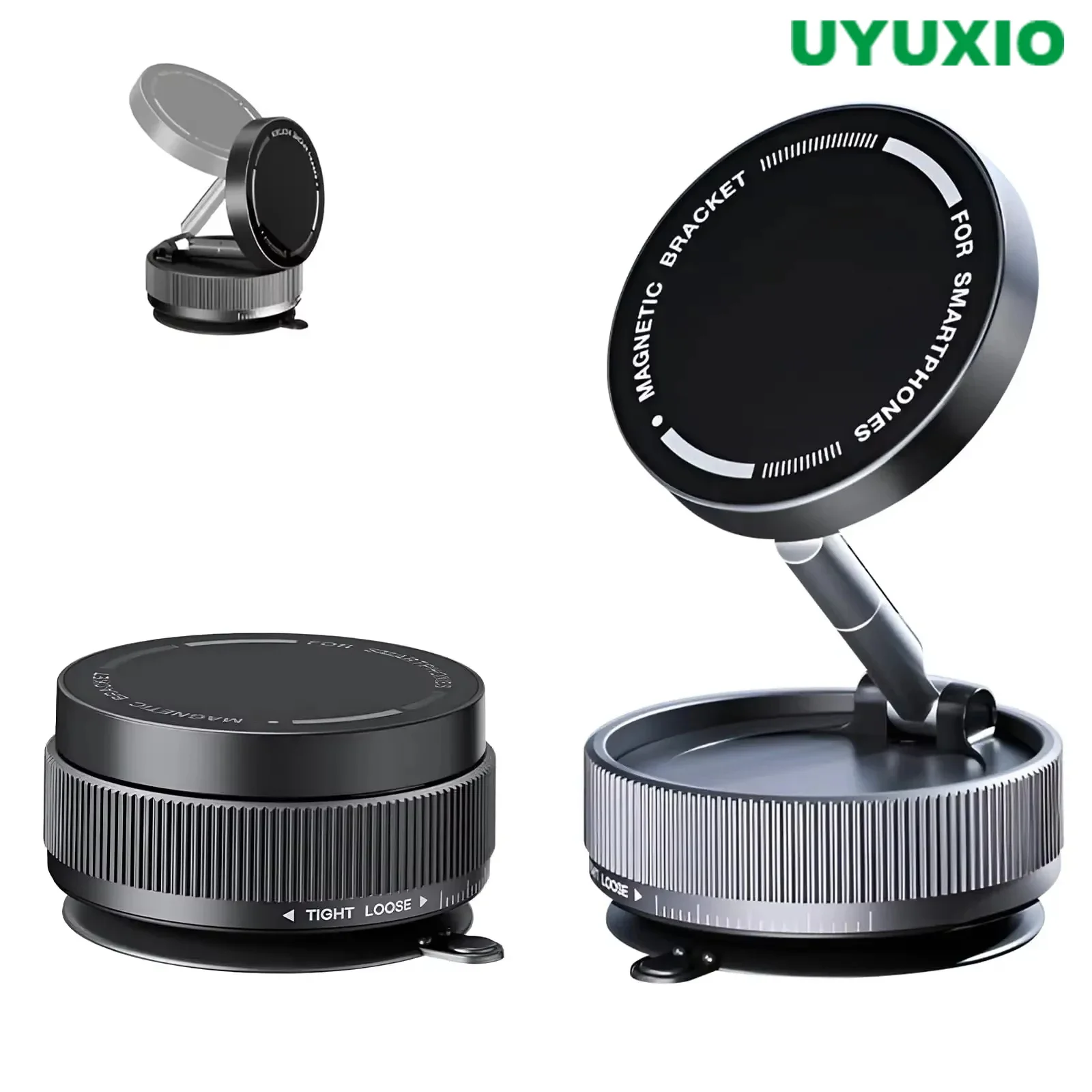 

UYUXIO Vacuum Magnetic Car Phone Holder 96LBS Strong Suction Cup Phone Mount Holders for Your Car 360° Adjustable for iPhone
