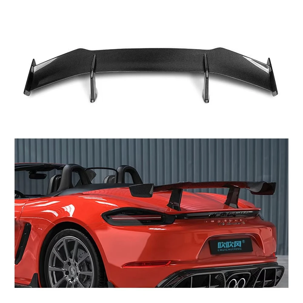 

Manufactory High Quality Dry Carbon Fiber Rear Trunk Roof Wing Lip Spoiler for Porsche 718 Boxster 982 2016 - 2024