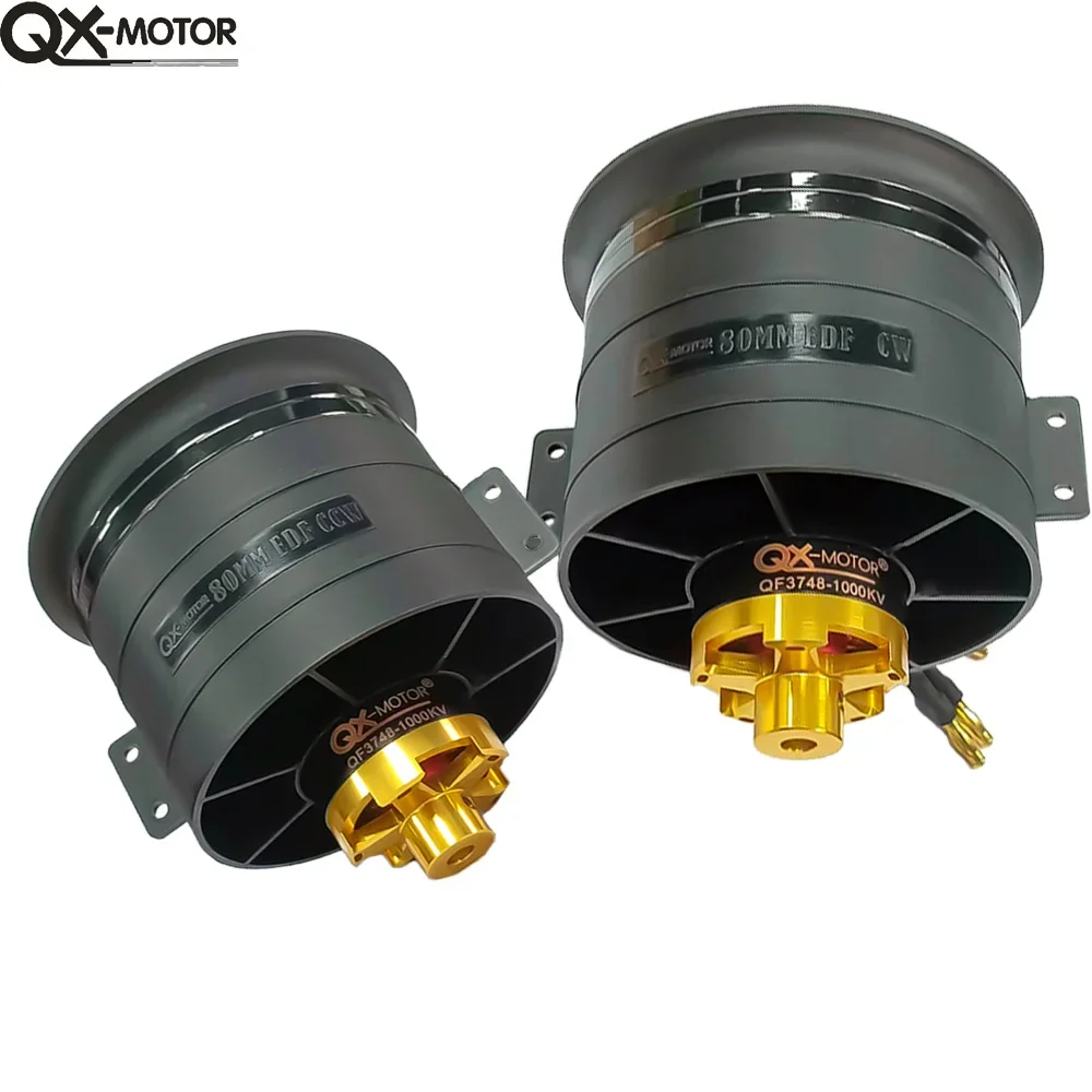 QX-MOTOR 80mm EDF 12 blades Ducted Fan CW CCW QF3748 Brushless Motor 1000KV With 160A ESC for FMS / FREEWING RC Airplane