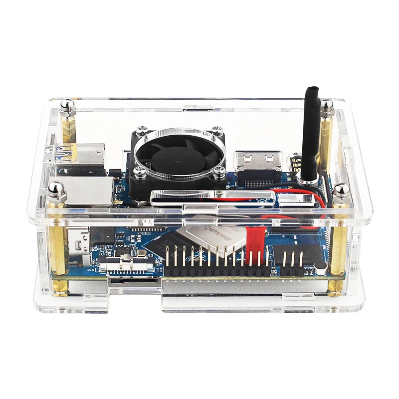 

Orange Pi 4 LTS Acrylic Case Transparent Shell Active & Passive Cooling Optional Heatsinks Fan For Orange Pi 4 LTS