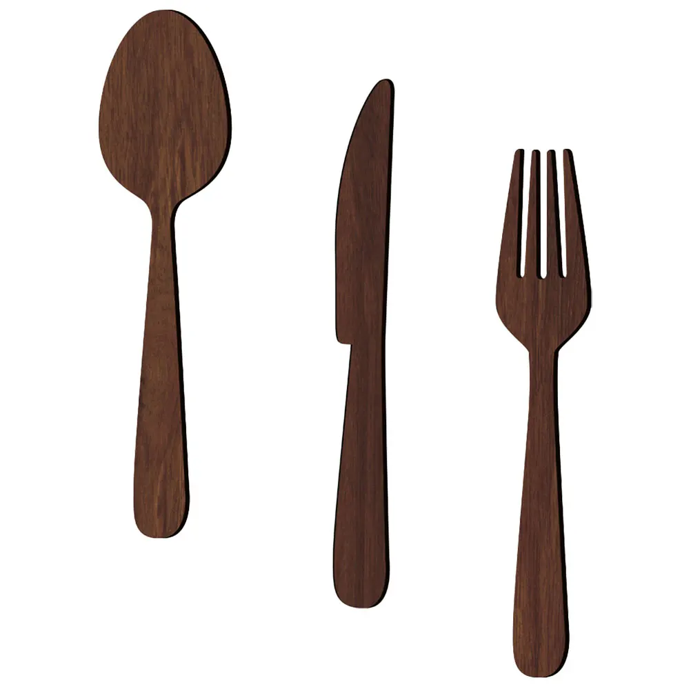 

Wooden Fork Spoon Knife Sign Kitchen Wall Decor Rustic Farmhouse Style Home Dining Utensil Hanger Vintage Restaurant Hotel Store