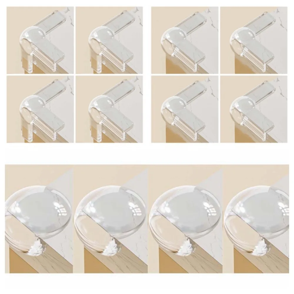 

12pcs/set Airbag Silicone Edge Corner PVC Transparent Table Corner Protective Cover Double-sided Tape Traceless