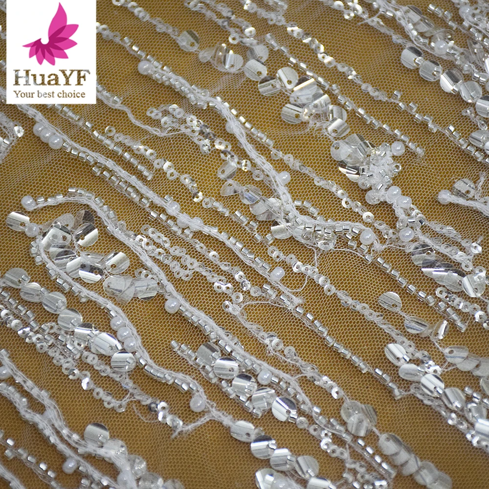 2024 New African Simple White Bridal Lace Fabric with Tassel Design 5 Yards HY2624