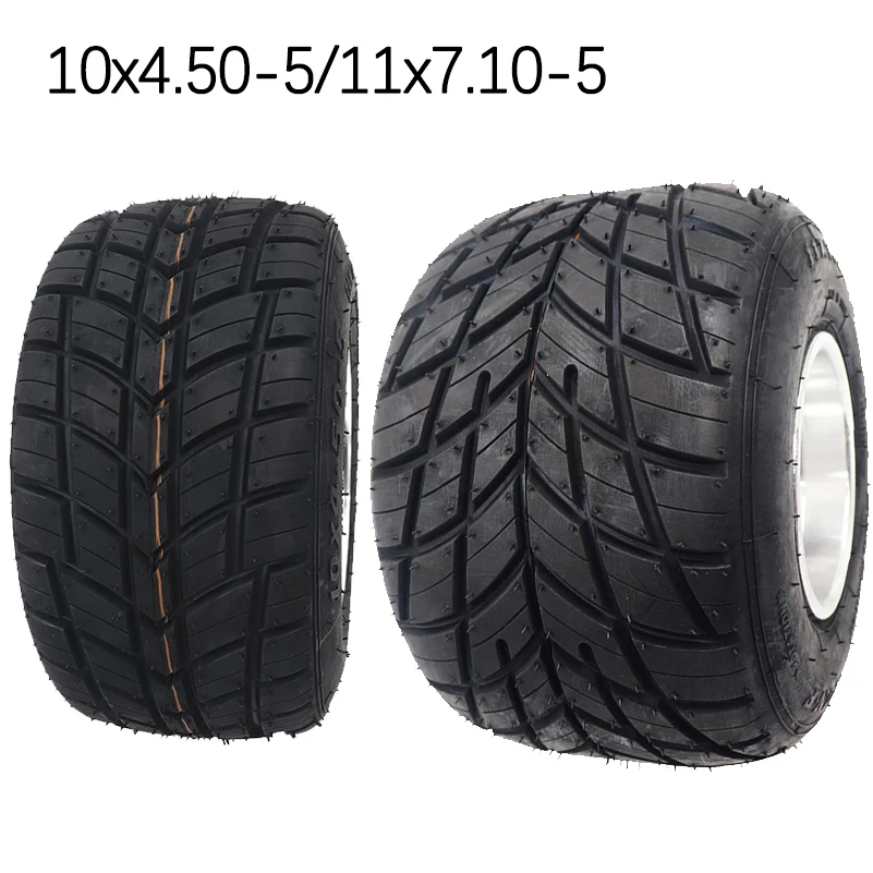 

Karting wheel tire front 10x4.50-5 rear 11x7.10-5 with 5 inch aluminium alloy hub for GO KART ATV UTV Buggy