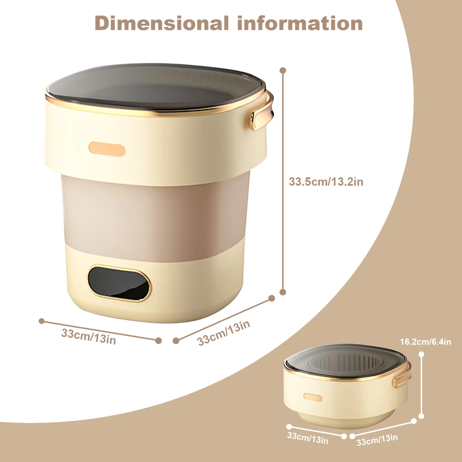 Portable Washing Machine With Spin Dryer, Fully Automatic 13L Folding Mini Washing Machine For Underwear, Baby Clothes Cleaning view 2