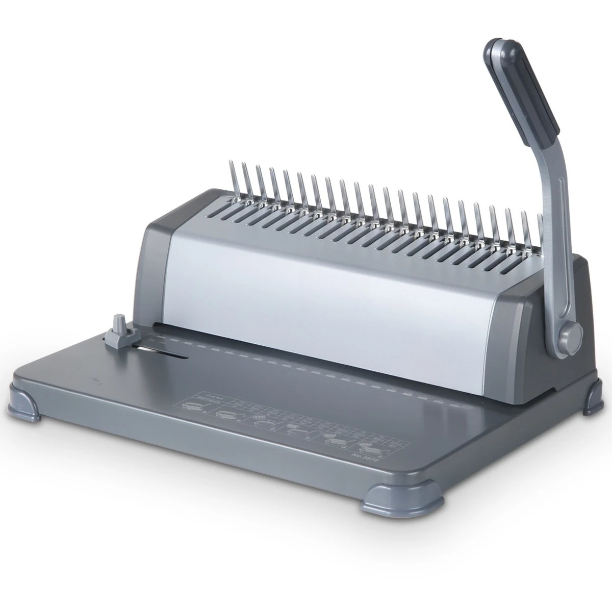 Clip binding machine, perforated apron, document tender booklet, manual punching