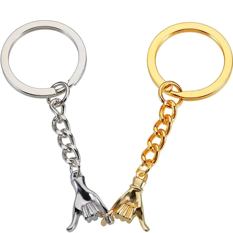 Zinc Alloy Hand In Hand Key Chain Couple Love Key Ring Valentine's Day Gift