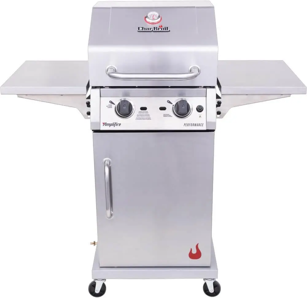 

Stainless Steel Gas Grill for Outdoor Cooking - 4-Burner Propane Barbecue with Side Burner, Cart Style, 60,000 BTU