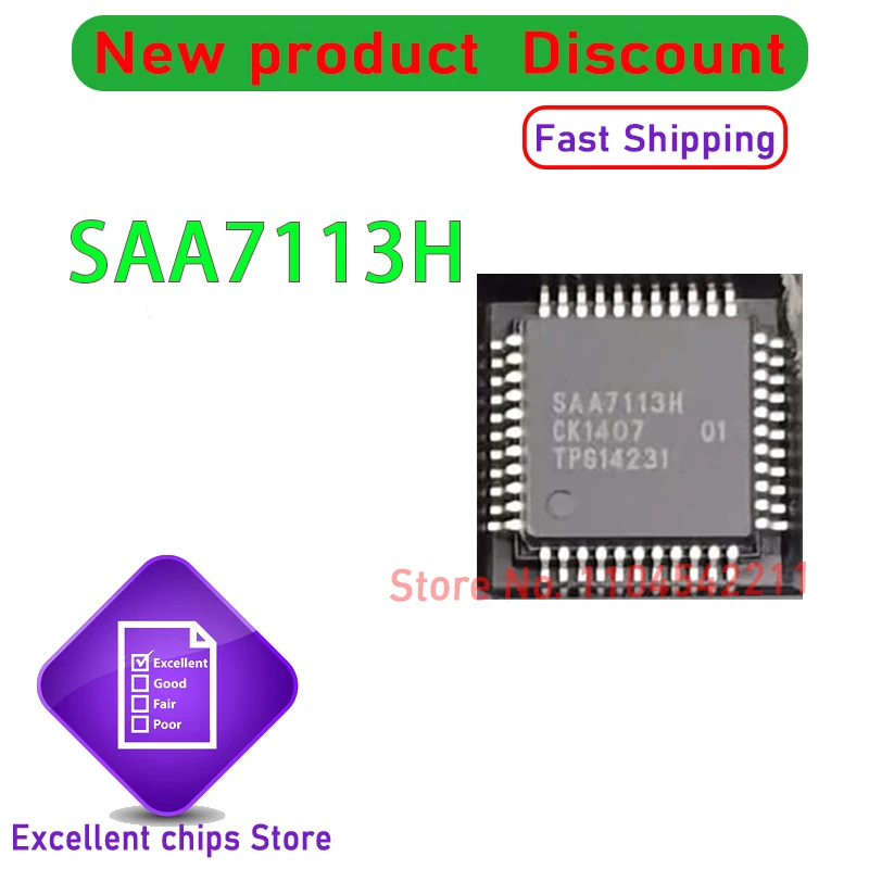 1 ~ 10 قطعة/الوحدة SAA7113H SAA7113 QFP44 جديد 100%