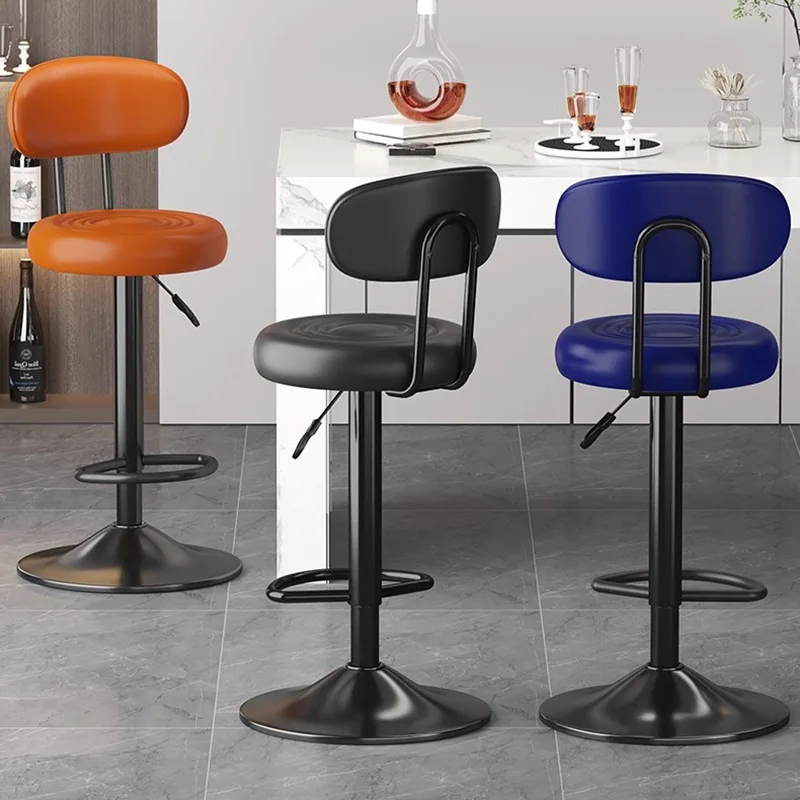 

---Nordic Design Restaurant Bar Stools High With Back Adjustable Bedroom Bar Chairs Modern Luxury Bancos De Bar Home Furniture