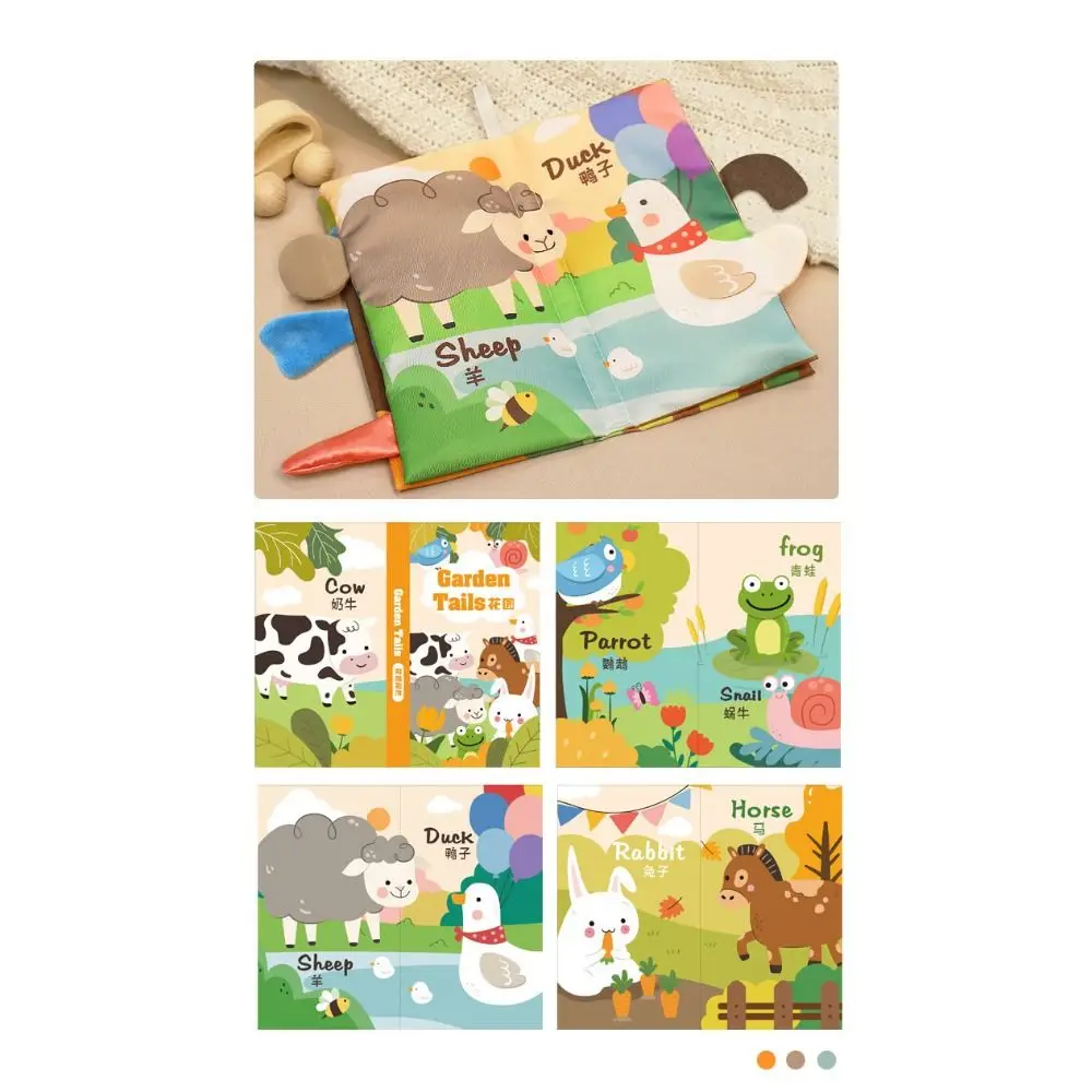 Tiere Schwanz Baby Tuch Buch Eltern-kind Sound Papier Tuch Buch Cartoon Weiche Puzzle Tuch Buch Intelligenz Entwicklung