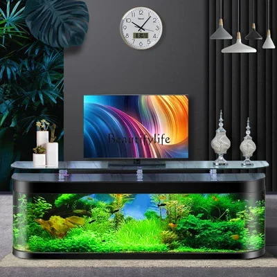 

Large Floor-Standing Lazy Change Water Back Filter Fish Globe Viewing Aquarium in Fish Tank