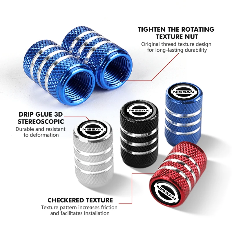 4 قطعة سبيكة سيارة عجلة الاطارات صمام غطاء للحماية الغبار غطاء لنيسان باترول Y62 Y61 فيرسا ألتيما X-trail صني قاشقاي #2