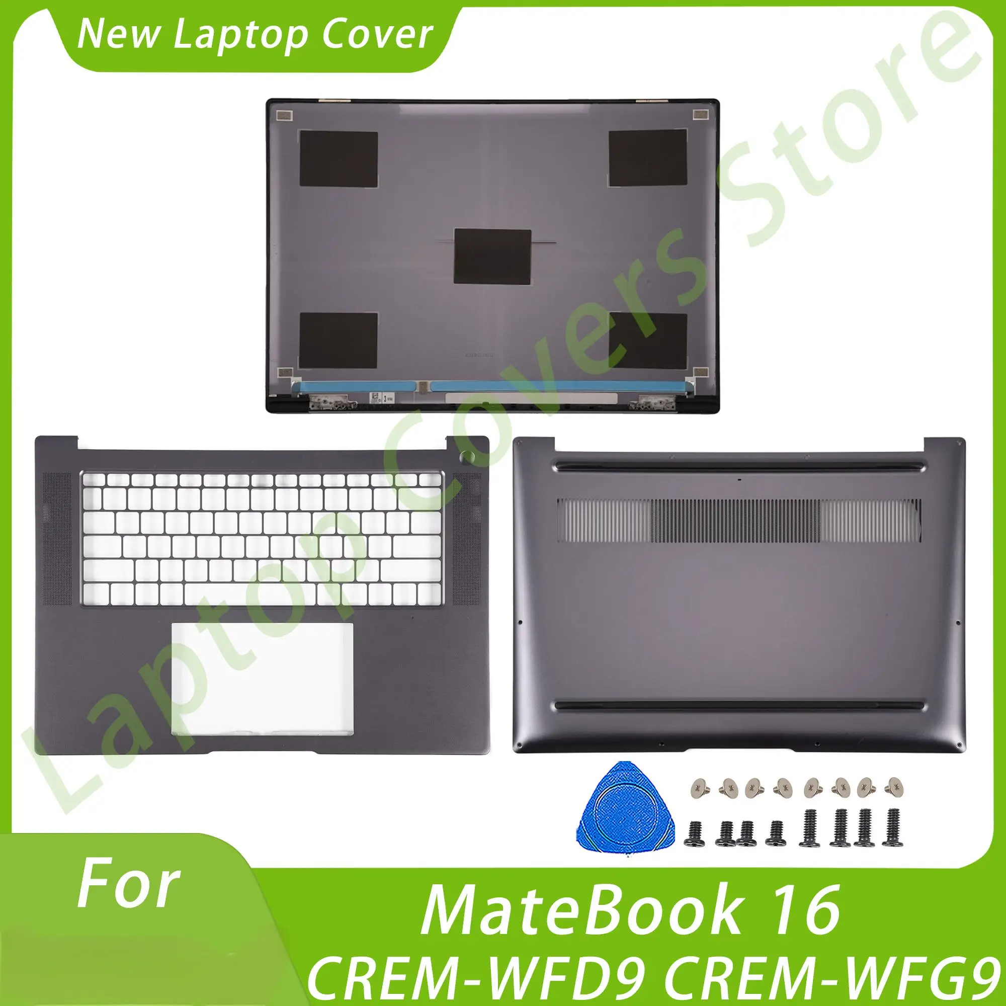 

Чехол для ПК для MateBook 16 CREM-WFD9 CREM-WFG9 CREMW, алюминиевая запасная часть для ноутбука, замена задней верхней крышки, серый 98, новинка