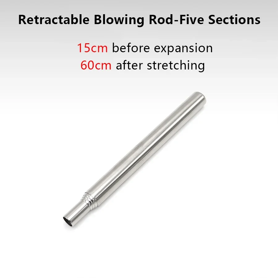 Stainless Steel Blowpipe Pocket Bellow Collapsible Air Blow Stick Campfire Fire Tool Outdoor Bushcraft Camping Hiking Cooking image 4
