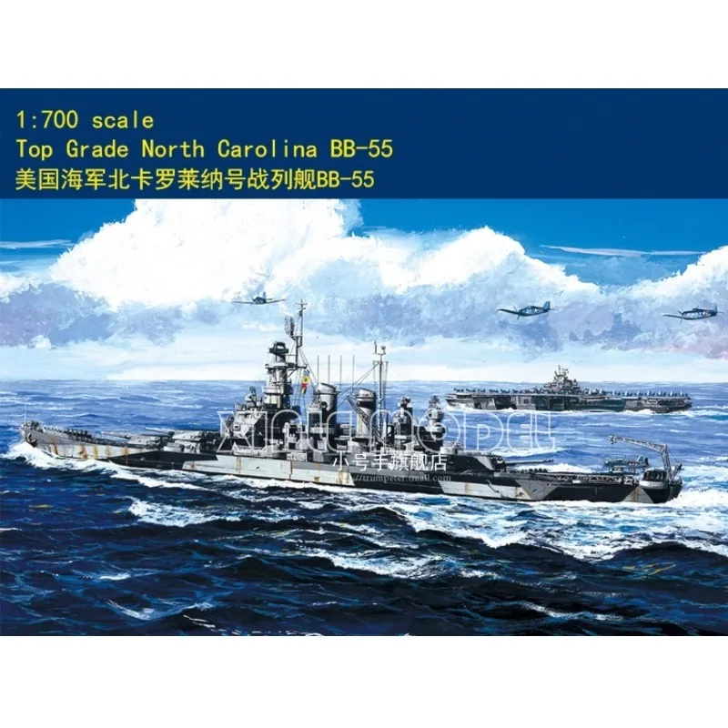 

Пластиковый собранный комплект модели корабля Trumpeter 65704, USS, Северная Каролина BB-55, комплект модели высшего класса 1/700