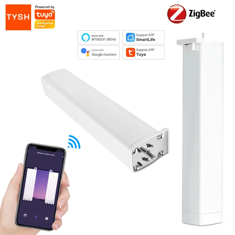 TYSH Tuya Zigbee Smart Home Low Power Wifi Electric Curtain Remote Control Motor Works With Alexa Google