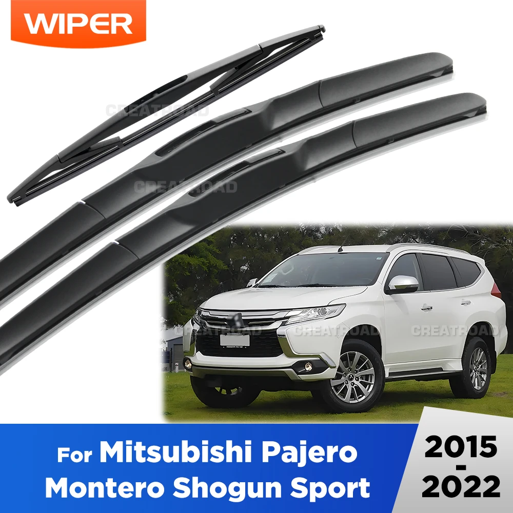 For Mitsubishi Pajero Montero Shogun Sport 2015-2022 Wiper Front & Rear Wiper Blades Windshield Windscreen Window 22"+18"+10"