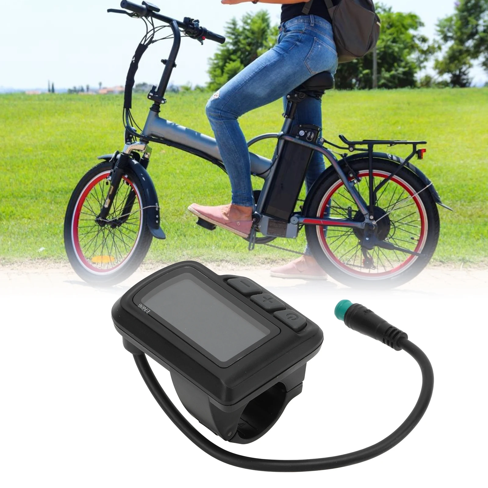 

Electric Bike EN06 Display Reflect Battery Power Electric LCD Display Meter Waterproof Replacement for Scooter