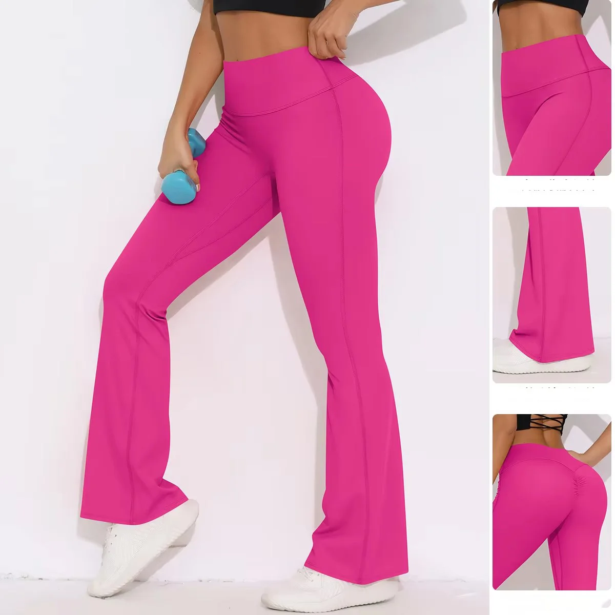 

Women Yoga Bell-bottoms Tight Scrunch Butt Lifting Dance Pants High Waisted Tights Sport Gym Running Breathable Fitness Leggings