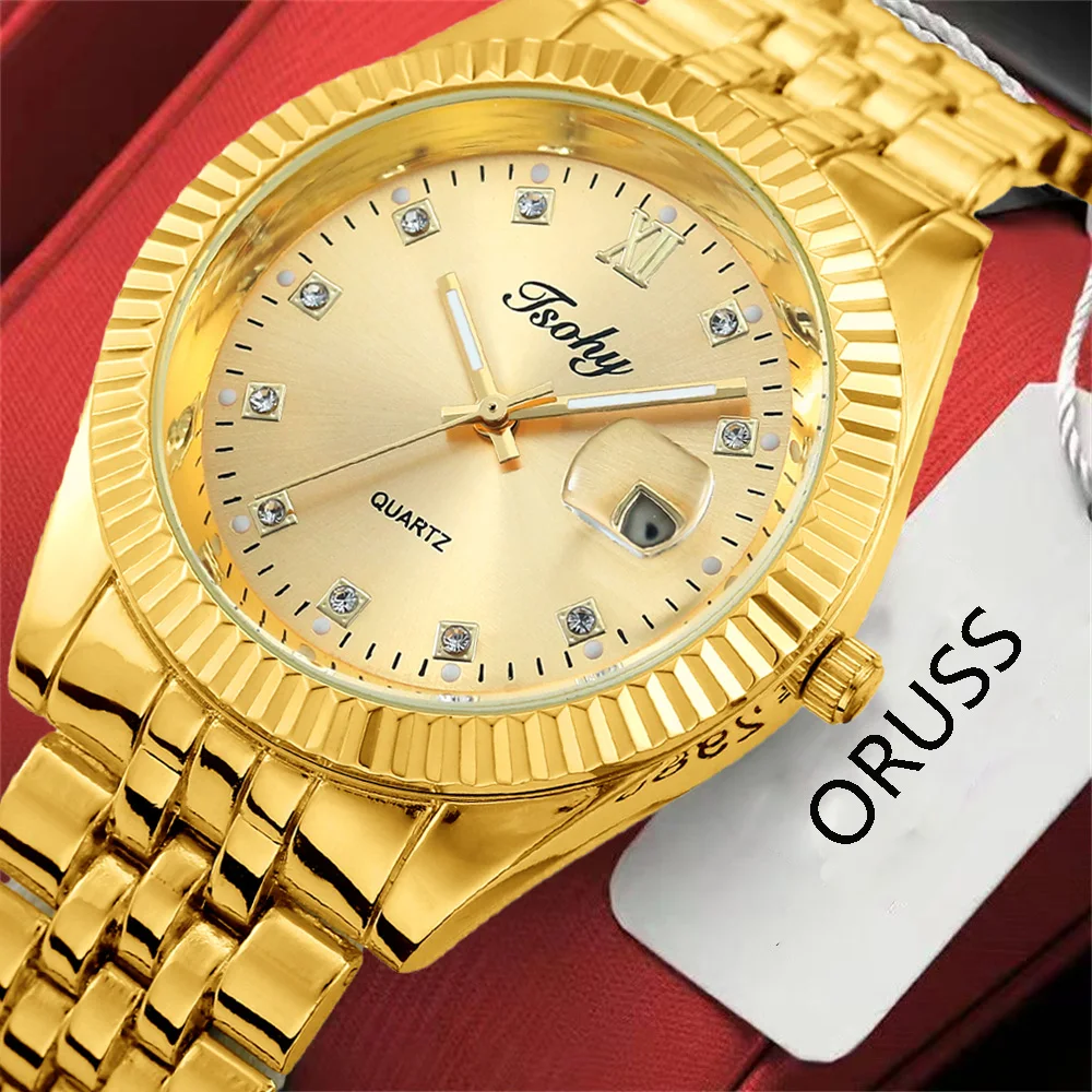 บรรยากาศที่งดงามบนนาฬิกาผู้ชายเกรดในนาฬิกาทองสไตล์ต่างประเทศสุภาพบุรุษธุรกิจนาฬิกาผู้ชายเรียบง่ายทั้งหมด